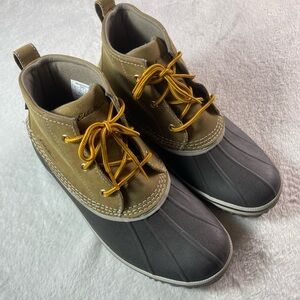 EDDIE BAUER Women's Waterproof Leather Hunt Pack Rain Duck Boots Sz 11 New